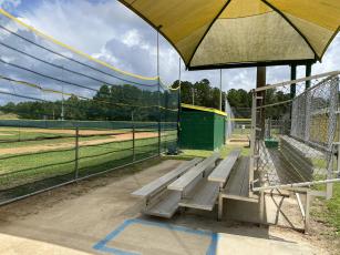 Temporary netting at the Yulee Little League ballpark.