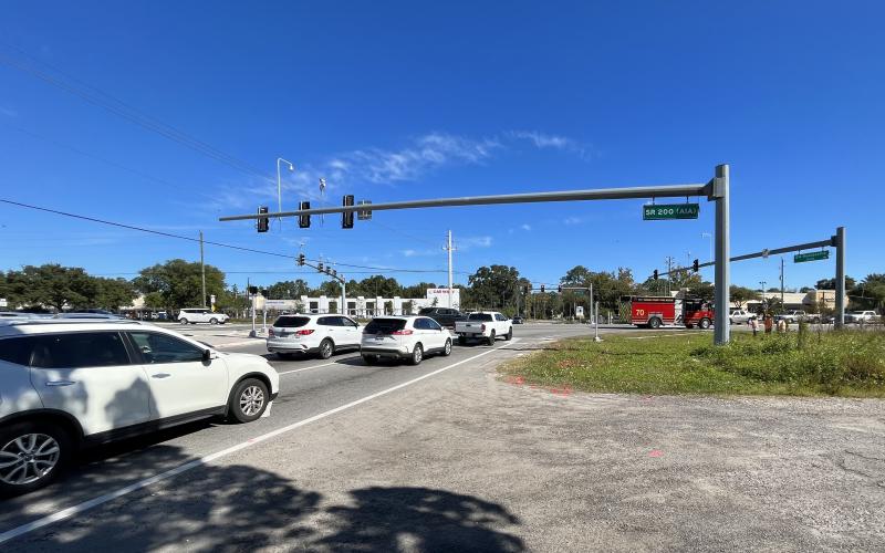 Nassau County is requesting funding to add a dedicated right turn lane and an additional southbound lane on Old Nassauville Road at the intersection with S.R. 200. Photo by Sean Mathew Rosenthal/News-Leader